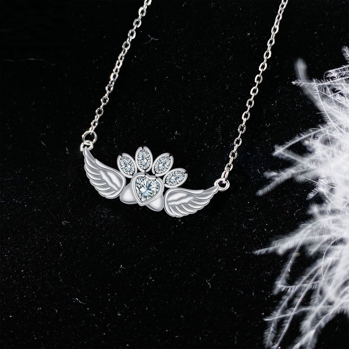 PawHalo Wings β Sparkling Guardian Necklace