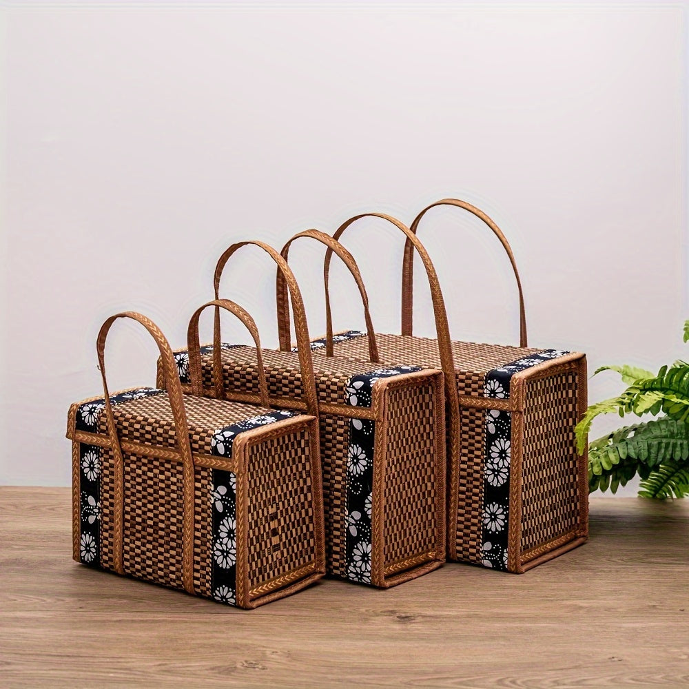Hand-woven Bamboo Straw Bag For Women