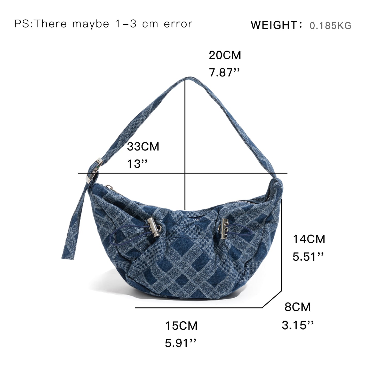 Retro Denim Cross Body Hobo Bag