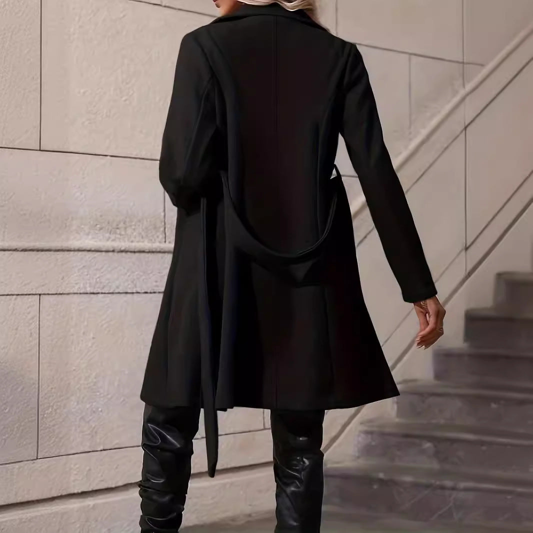 Women's Woolen Long-cut Coat