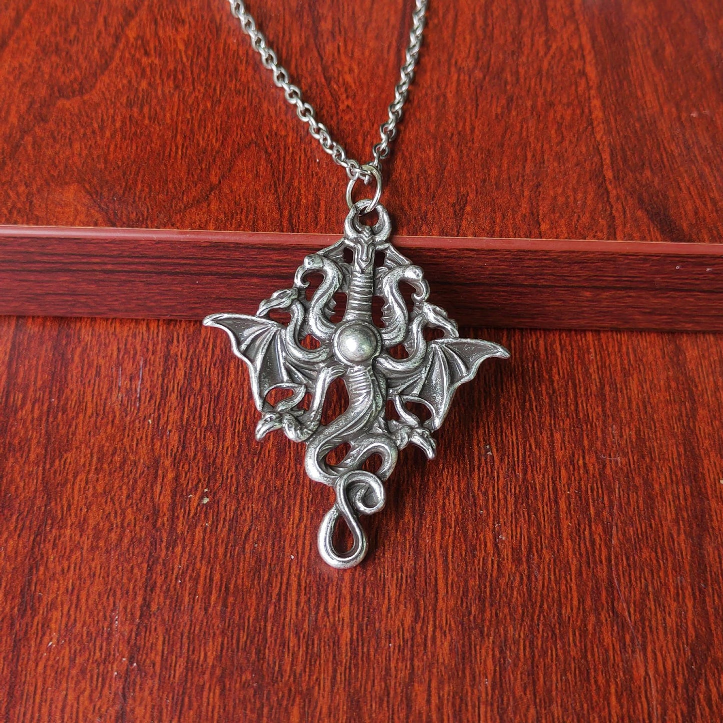 Eternal Flame – Gothic Dragon Pendant Necklace