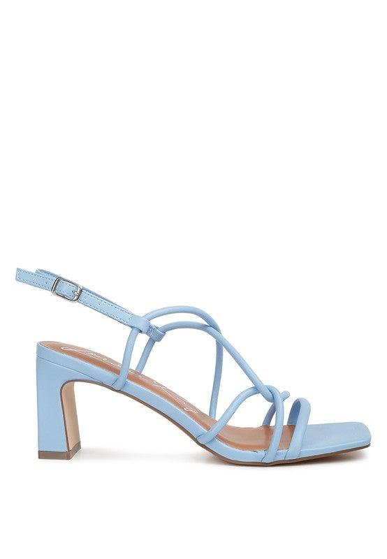 Andrea Knotted Straps Block Heeled Sandals - Eccentric You