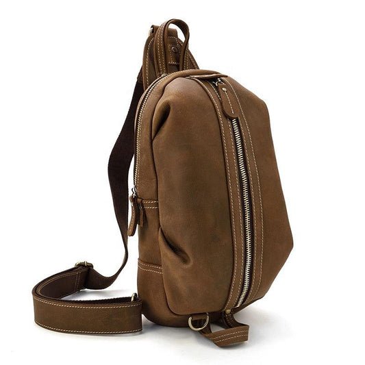 Men's Genuine Leather Retro Sling Bag - Eccentric You