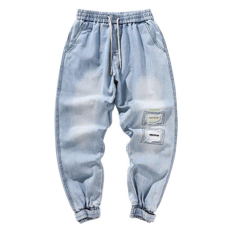 Men's Jeans Harem Ripped Men Loose Baggy Denim Pants Disstressed Patchwork  Casual Trousers Streetwear Joggers Man Clothing