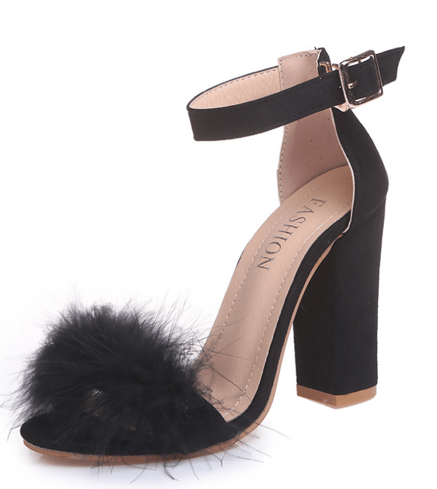 Feather Block Heels - Eccentric You