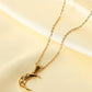 18K Gold Plated Inlaid Zircon Moon Pendant Necklace - Eccentric You