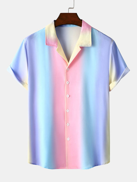 Men's Rainbow Color Short Sleeve Shirt