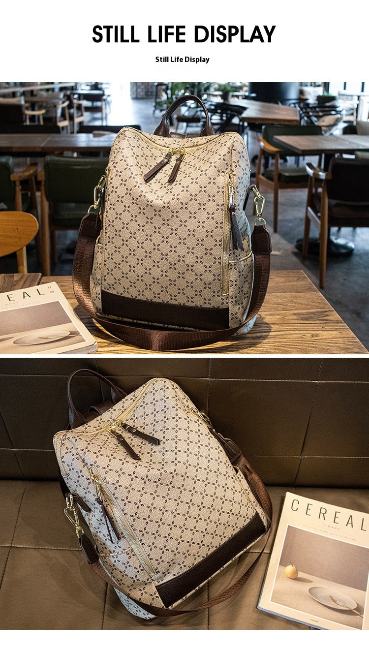 Large Capacity Simple Retro Travel Crossbody Backpack