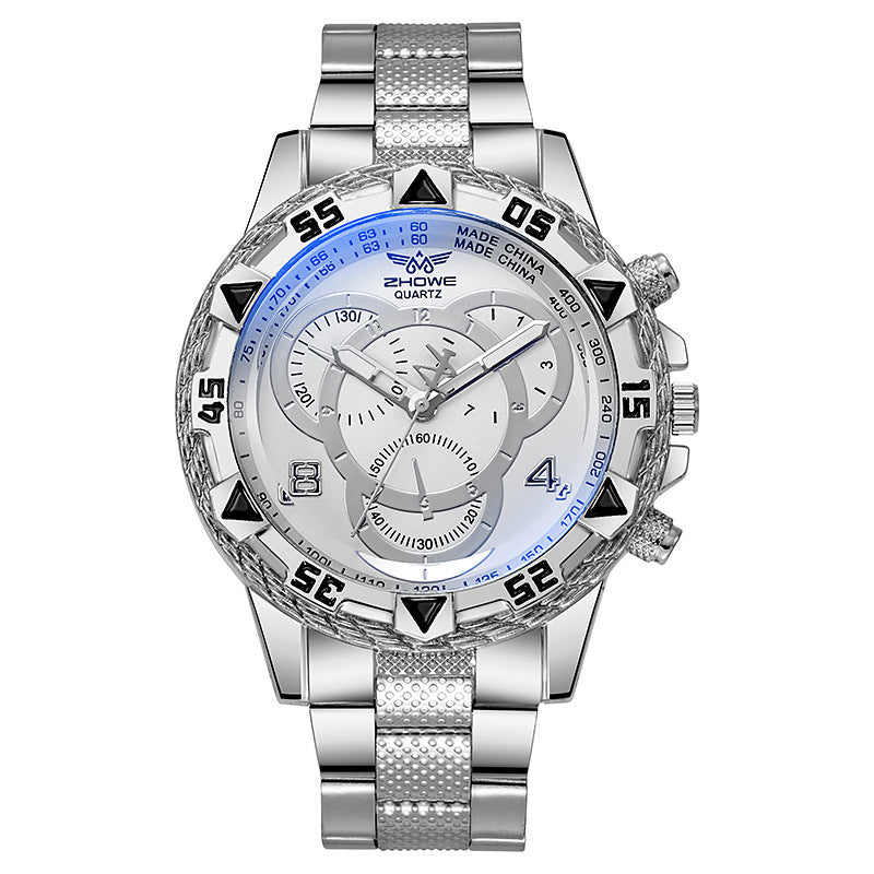 Men's All-match Three-eye Steel Watch