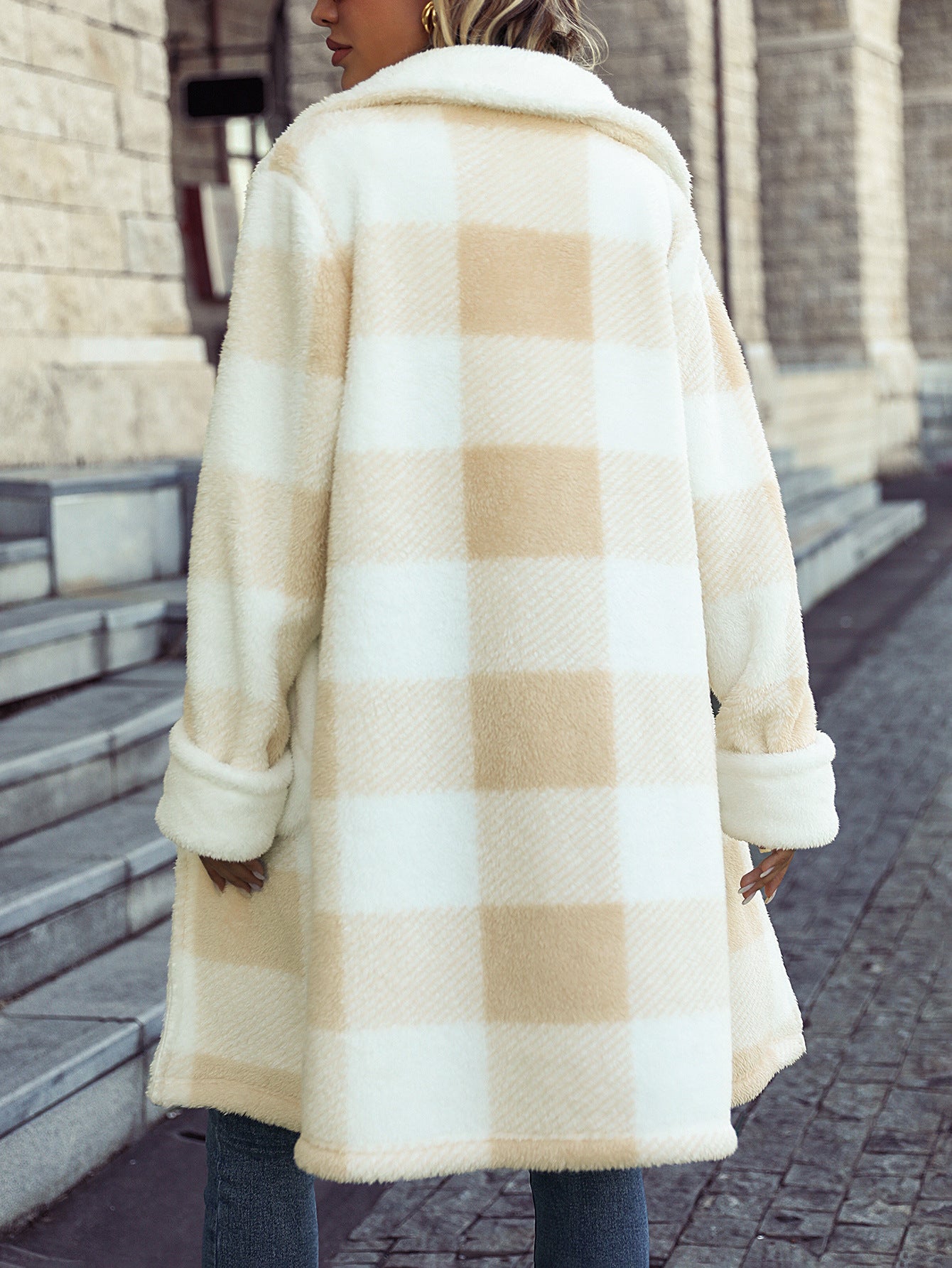 New Plaid Printed Womens Coat