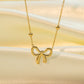 Golden Grace – Bow Pendant Necklace