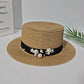 Pearl Bow Hand-Made Women Straw Hat
