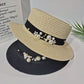 Pearl Bow Hand-Made Women Straw Hat