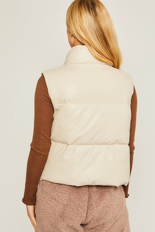Faux leather Padded Vest