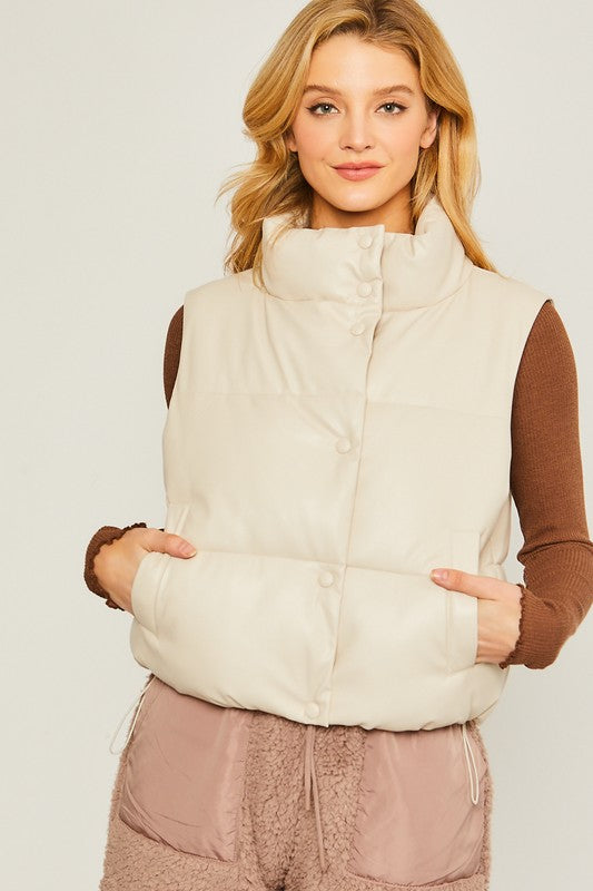 Faux leather Padded Vest