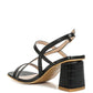 Elise Croc Texture Block Heel Sandals