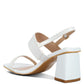 Elasticated Gussets Block Heel Sandals