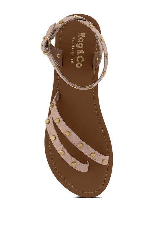 Studs Embellished Flat Sandals
