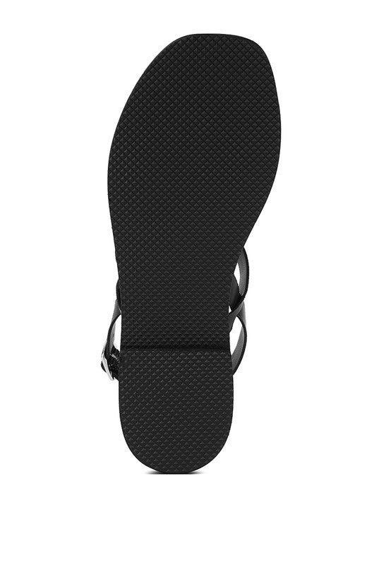 Rag Strappy Flat Sandals