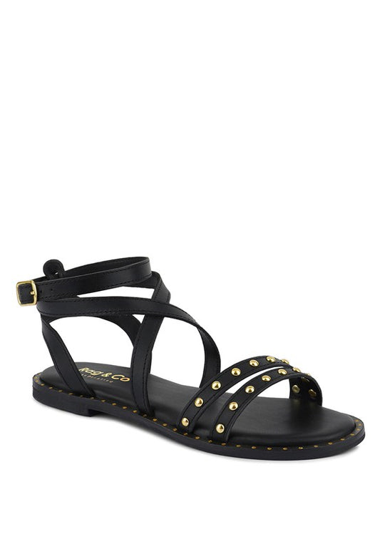 Studs Ankle Strappy Sandals
