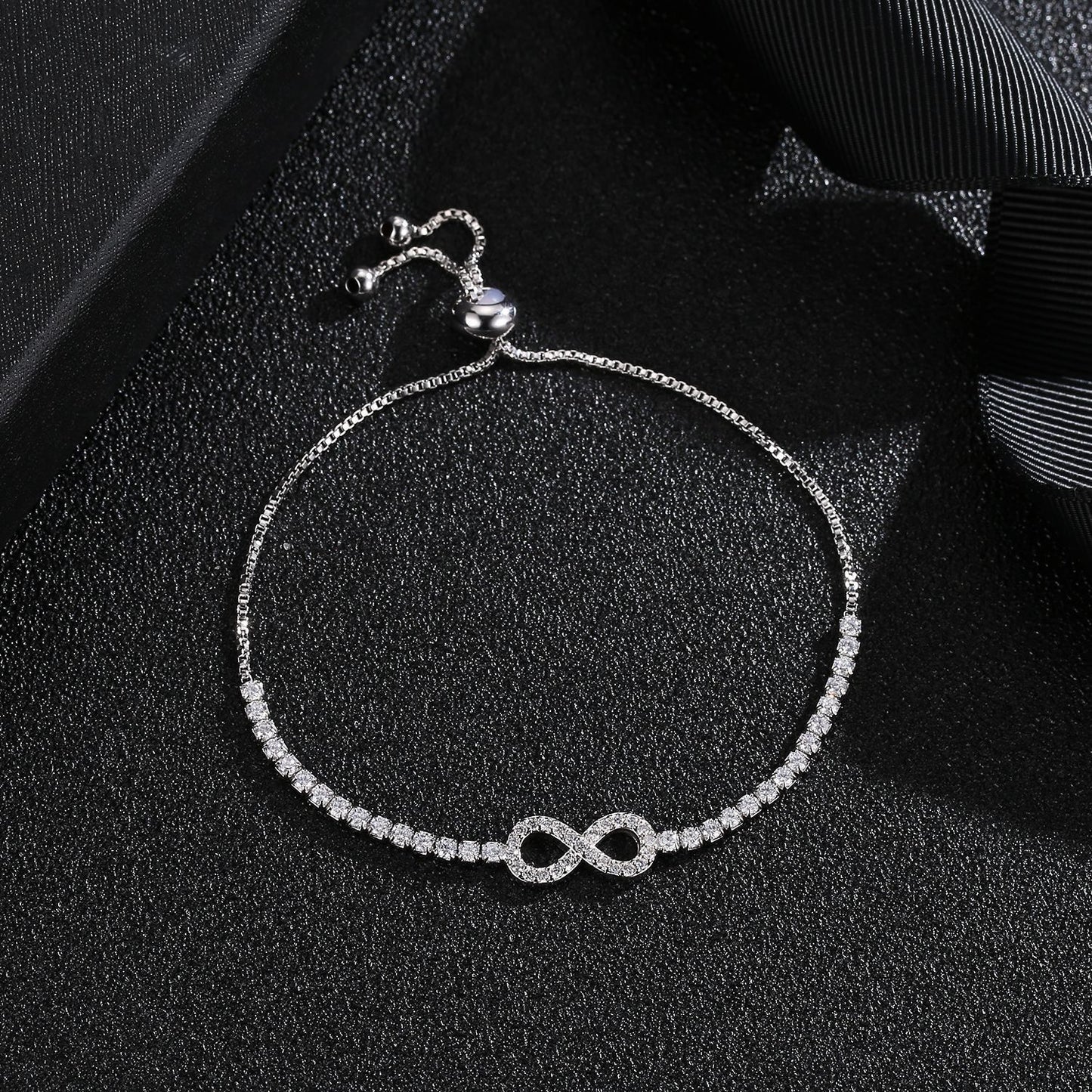 Zirconia Infinity Charm Bracelet