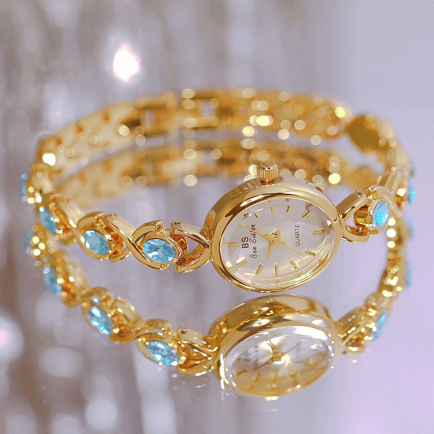 Glacier Glow – Oval Sapphire Women’s Watch