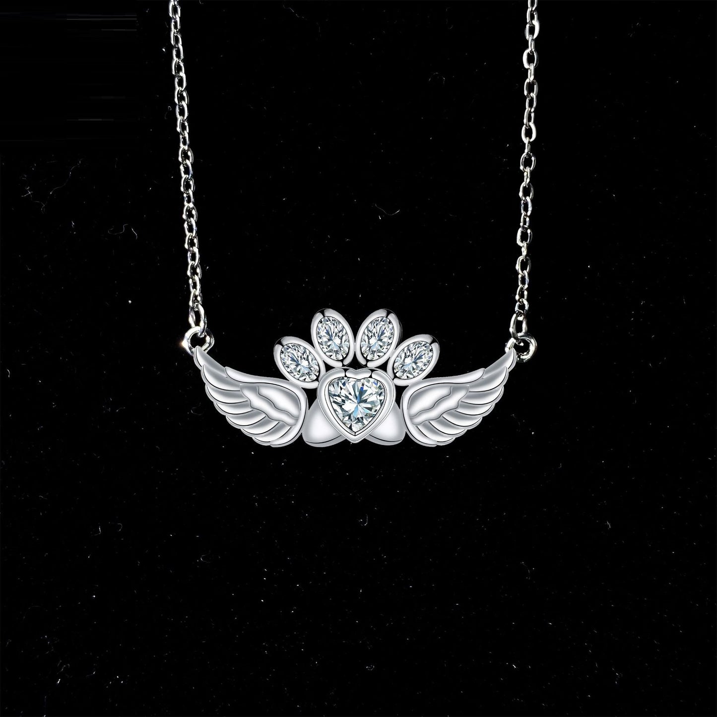 PawHalo Wings – Sparkling Guardian Necklace