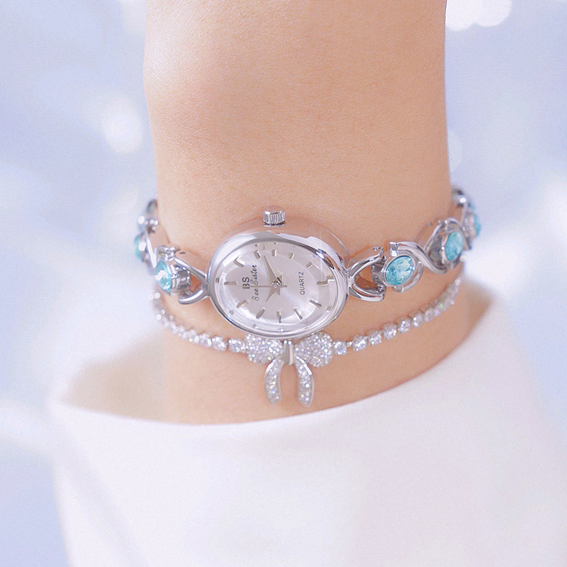 Glacier Glow – Oval Sapphire Women’s Watch