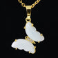 Enchanted Wings – Natural Stone Butterfly Pendant Necklace