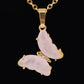 Enchanted Wings – Natural Stone Butterfly Pendant Necklace