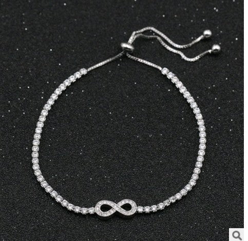 Zirconia Infinity Charm Bracelet