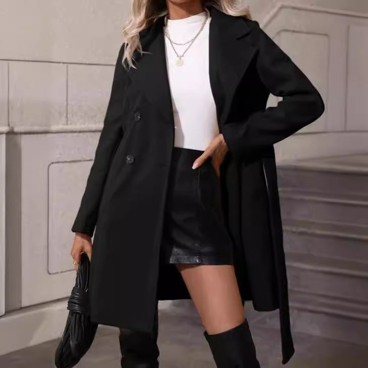 Women's Woolen Long-cut Coat