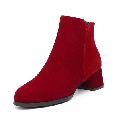 Zipper Chunky Heel Female Boots