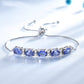 Gemstone Blue Topaz Adjustable Chain Bracelet