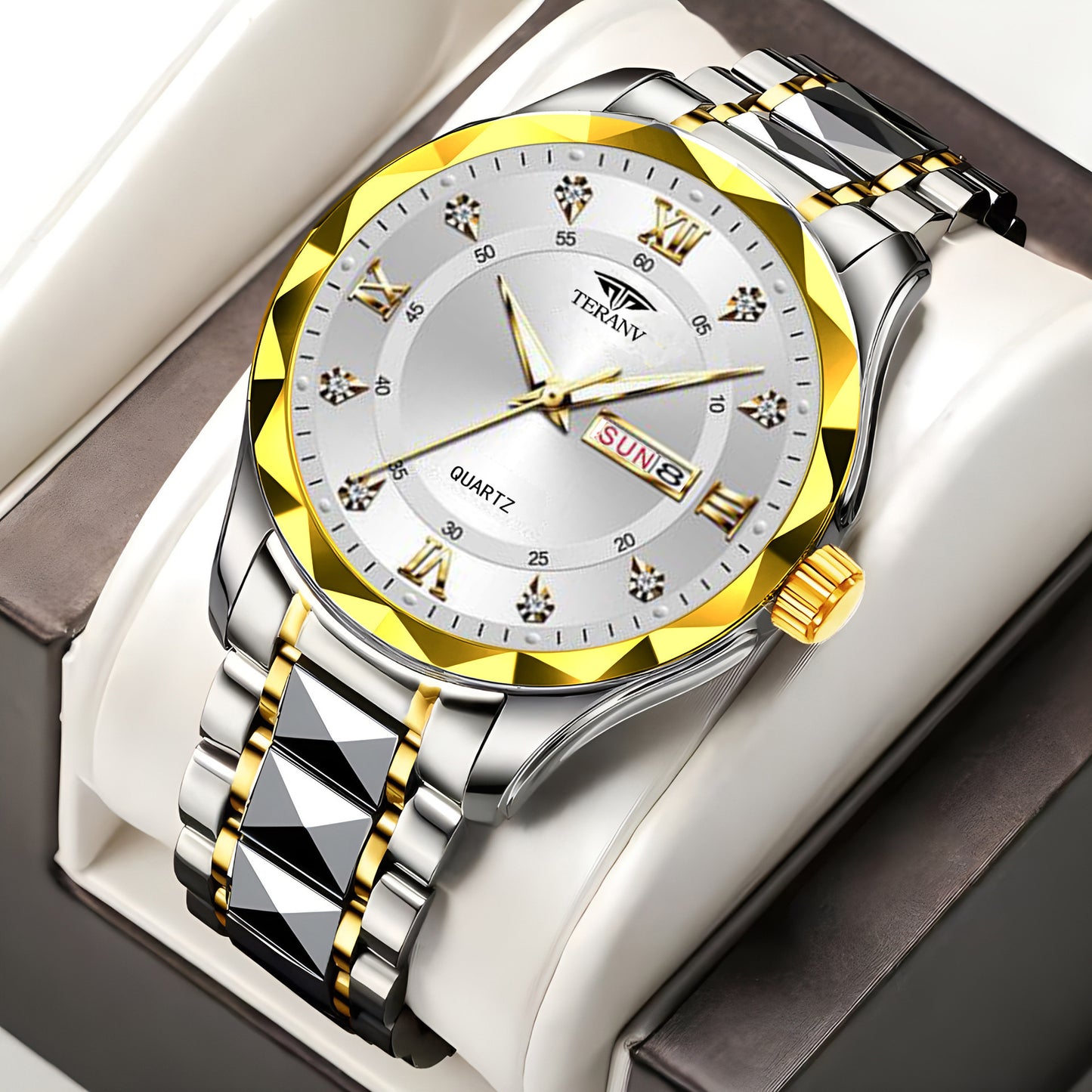 Aurum Crest – Blue Diamond Luxe Watch