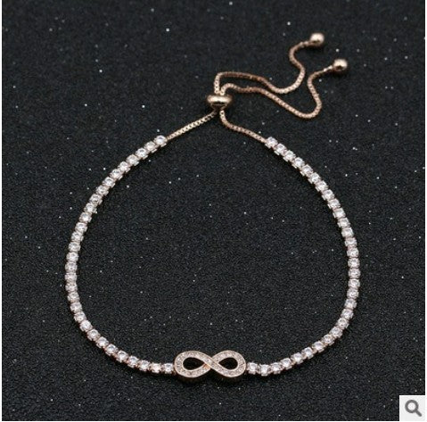 Zirconia Infinity Charm Bracelet