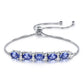 Gemstone Blue Topaz Adjustable Chain Bracelet
