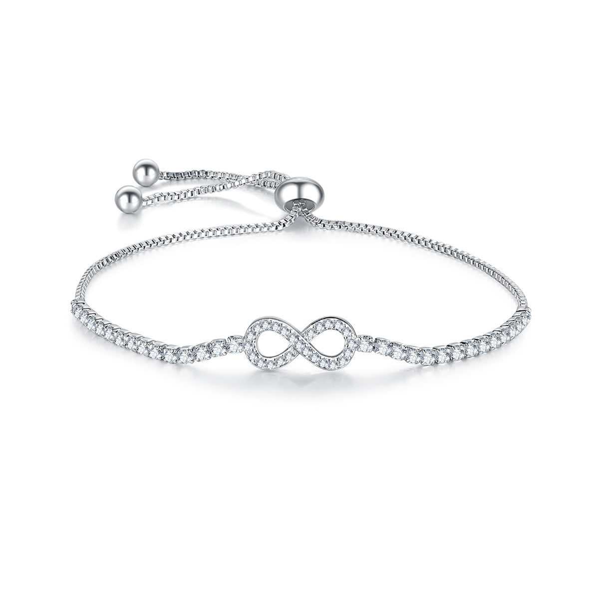 Zirconia Infinity Charm Bracelet