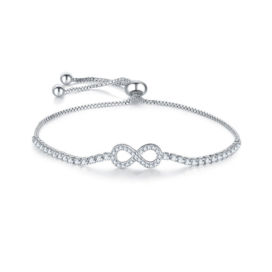 Zirconia Infinity Charm Bracelet