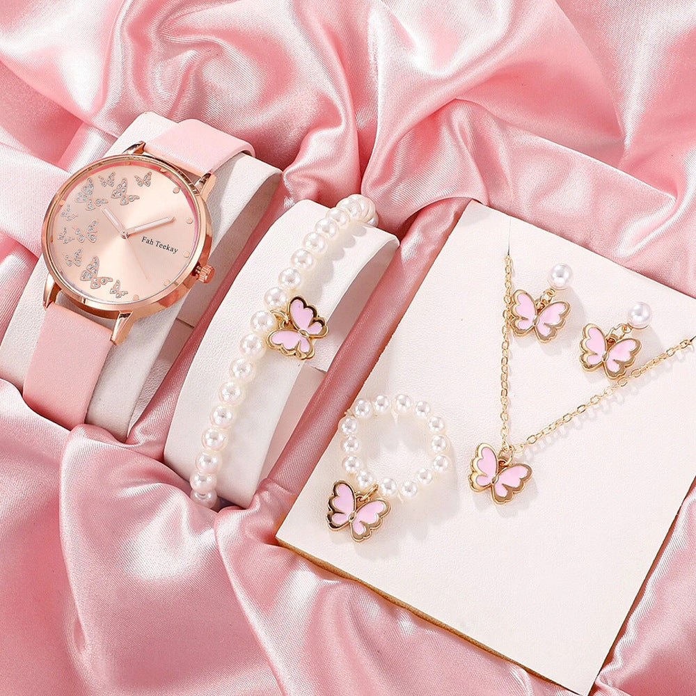 Blush Flutter – Butterfly Watch & Jewelry Set