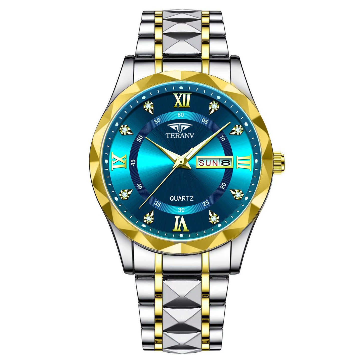 Aurum Crest – Blue Diamond Luxe Watch