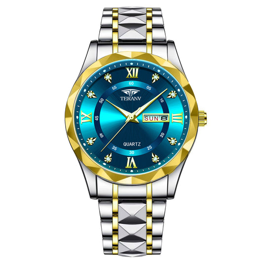Aurum Crest – Blue Diamond Luxe Watch