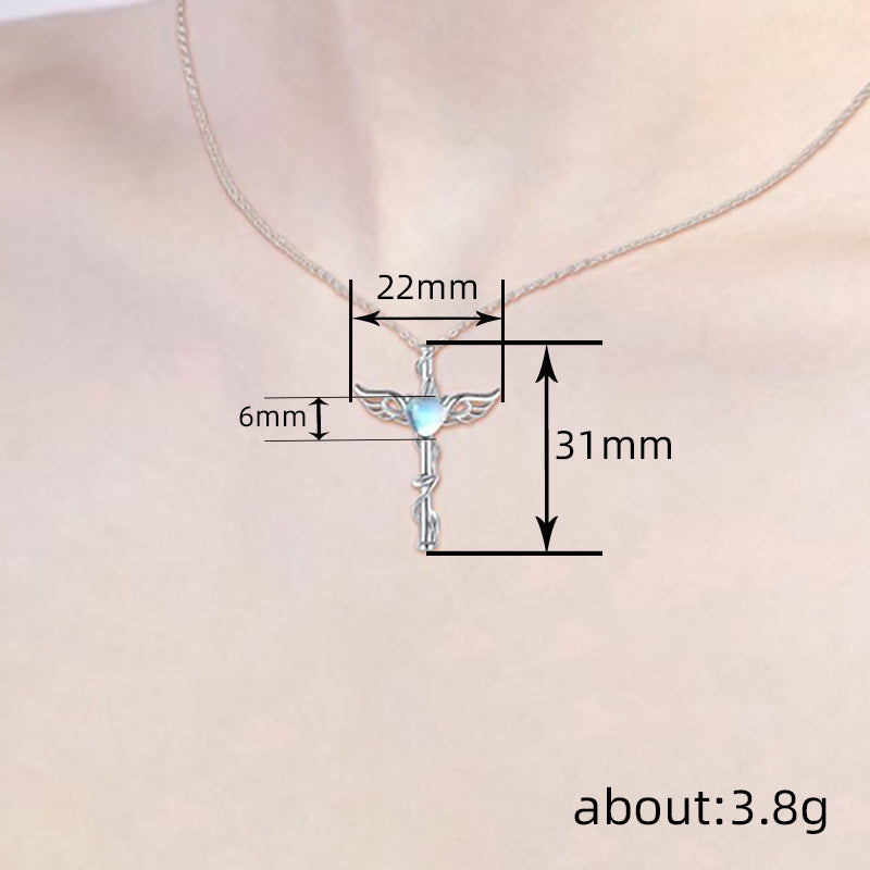 Skyheart Wings – Celestial Cross Pendant Necklace