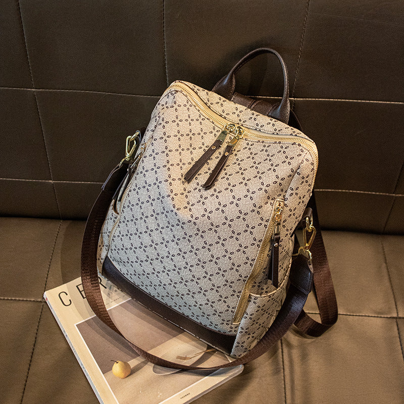 Large Capacity Simple Retro Travel Crossbody Backpack