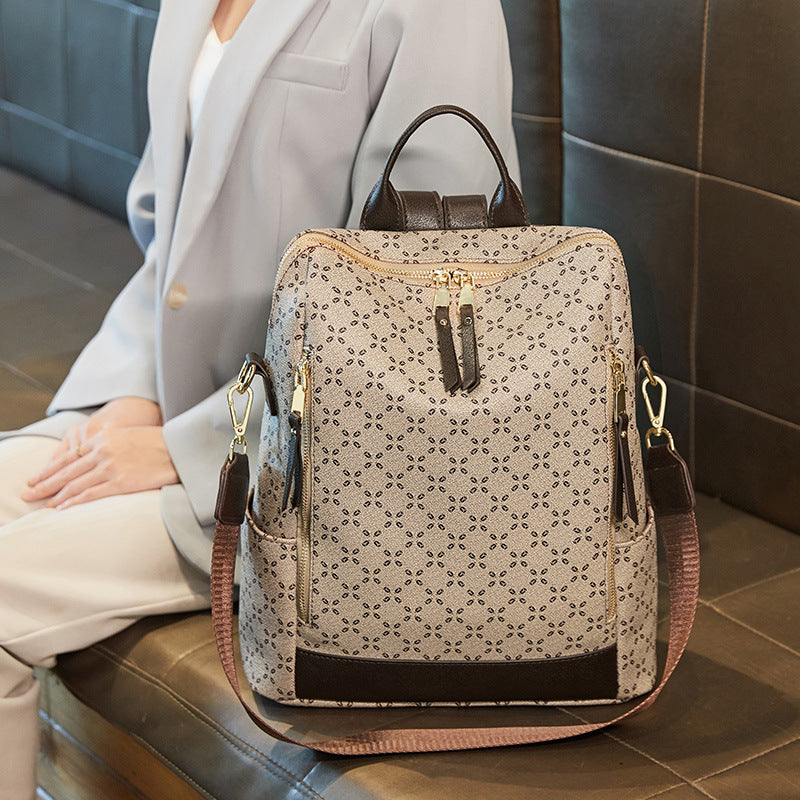Large Capacity Simple Retro Travel Crossbody Backpack