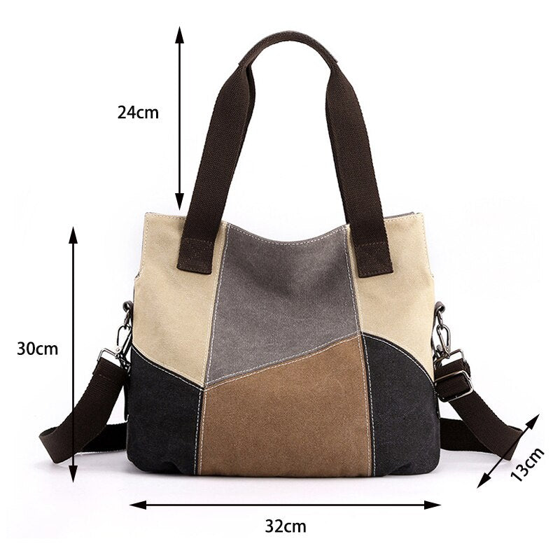 Classic Canvas Contrast Tote Bag