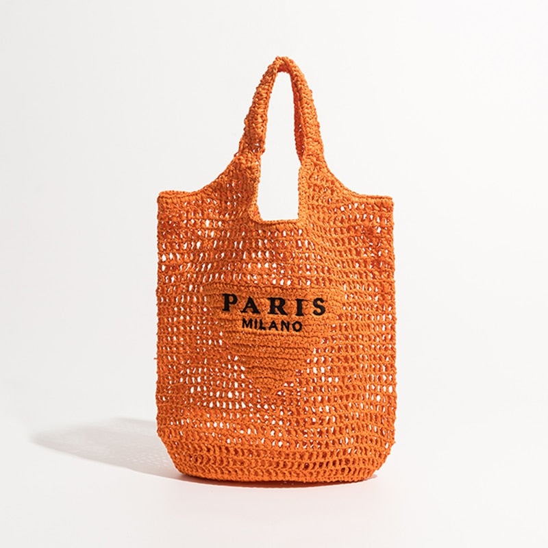Luxury Raffia Straw Beach Shoulder Bag