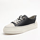 Women's Genuine Leather Flat Lace-Up Sneakers