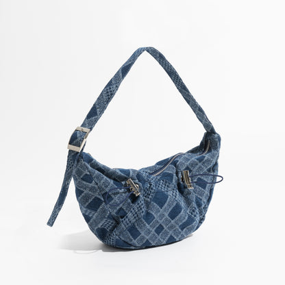 Retro Denim Cross Body Hobo Bag