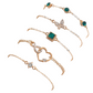 Bohemian 5pc Green Crystal Bracelets
